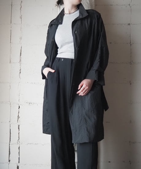 Vintage Nylon Stand Collar Coat BK