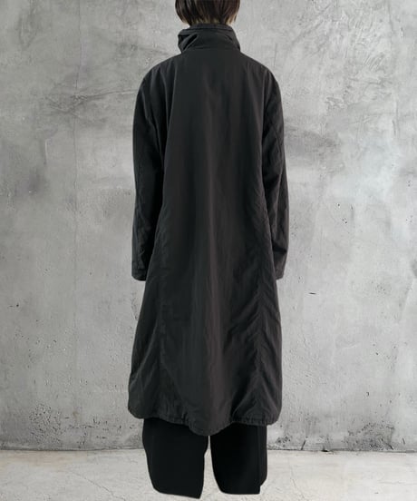 Double Zip Nylon Coat BK