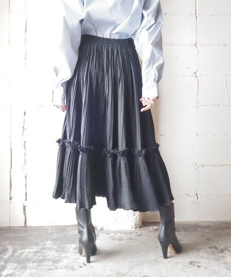 Frill Washer Easy Skirt BK