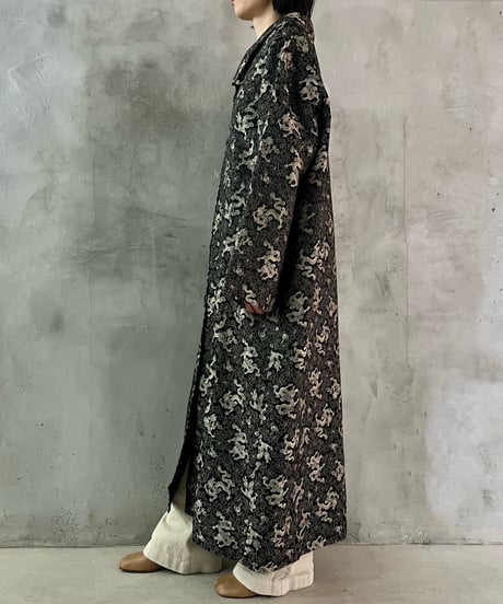 Dragon Pattern Satin Long Jacket BKBE