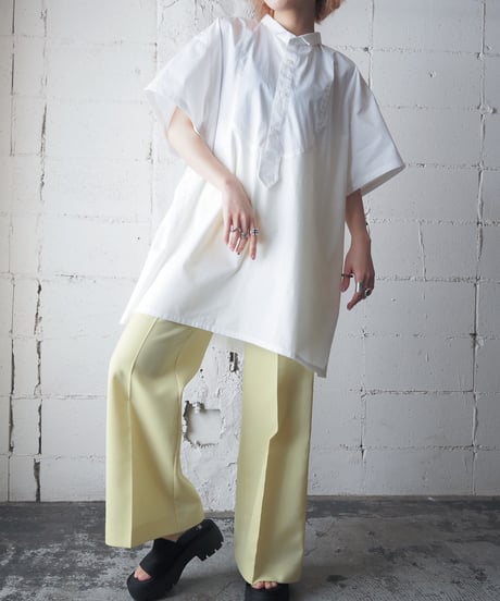 Starched Bosom Short Sleeve Shirt WH