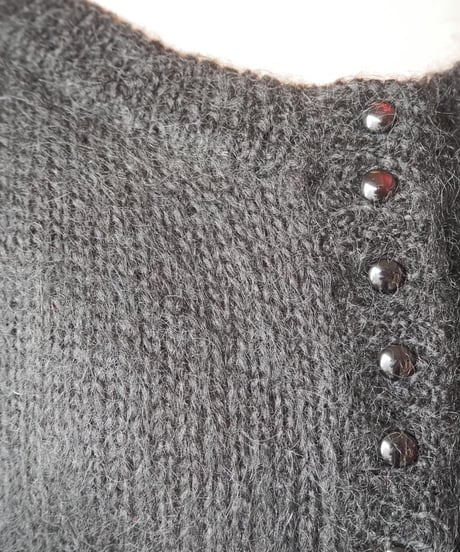 Many Button Mohair Cardigan BK