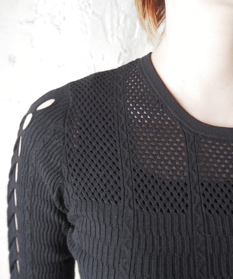 KENZO Cutout Sleeve Knit BK