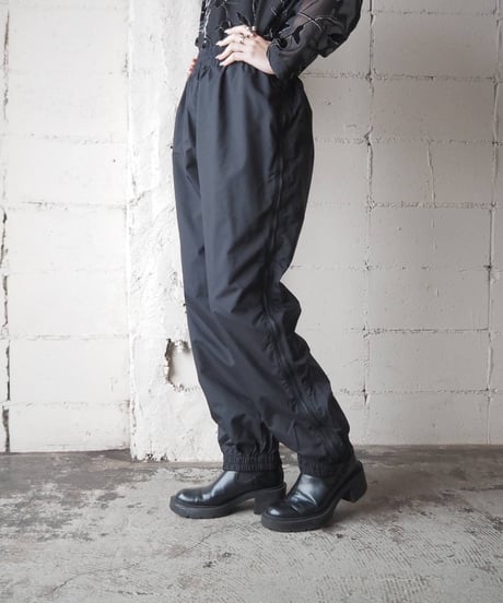 Side Zip Nylon Pants BK