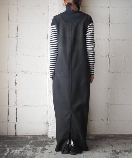 Side Button Jumper Skirt BK