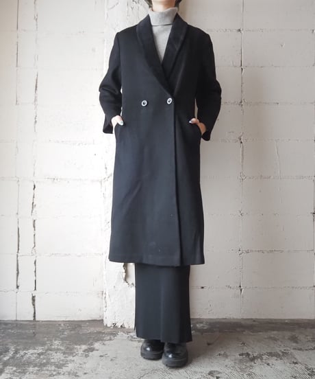 Velour Collar Chester Coat BK