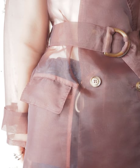Sheer Double Breasted Coat BR