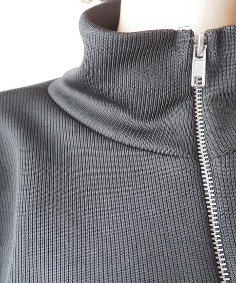 Half Zip Short Rib Knit BK