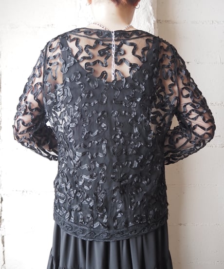 Tape Embroidery Sheer Shirt BE