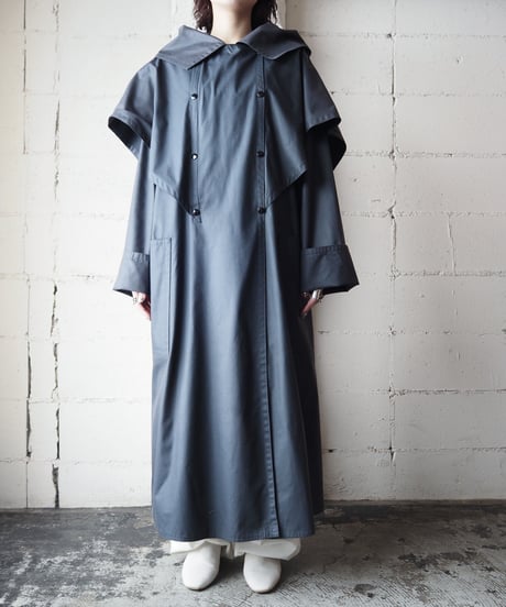 Hooded Cape Coat BK