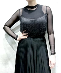 Fringe Sheer Cutsewn BK