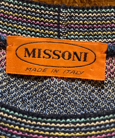 MISSONI Geometric Pattern Short Sleeve Knit PURBL