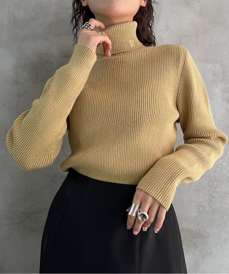 LAUREN Lame Mix Turtle Neck Knit GD