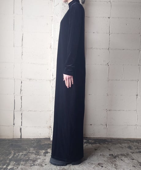 Bottleneck Velour Dress BK