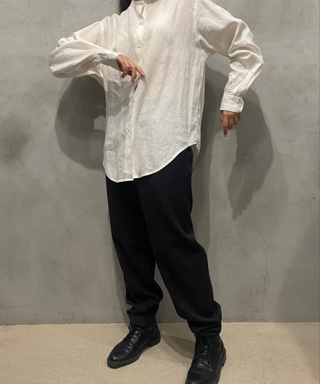 J.CREW Band Collar Linen Shirt WH