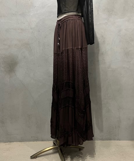Embroidery Gradation Tiered Skirt BR