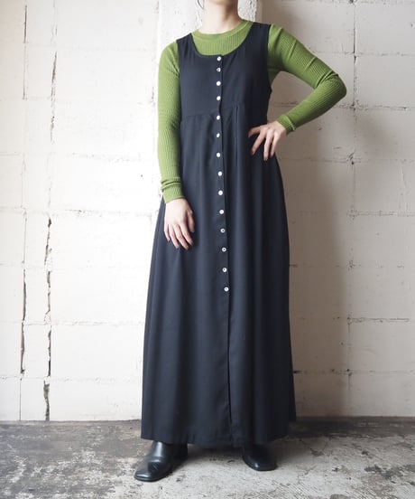 Front Button Jumper Skirt BK