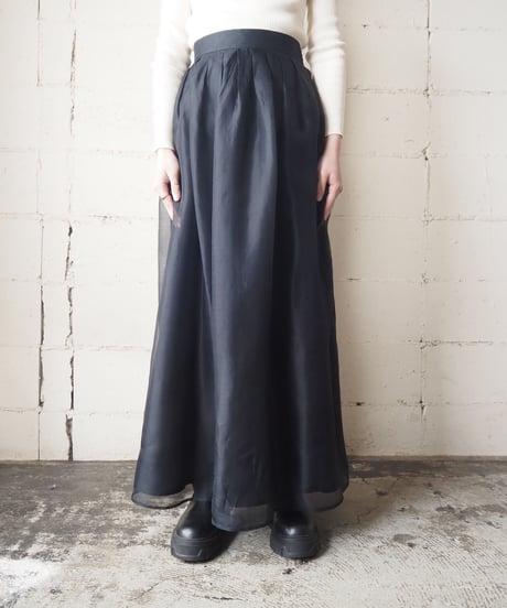 Seethrough Layered Volume Skirt BK