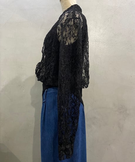 L/S Lace Shirt Docking Bodysuit BK