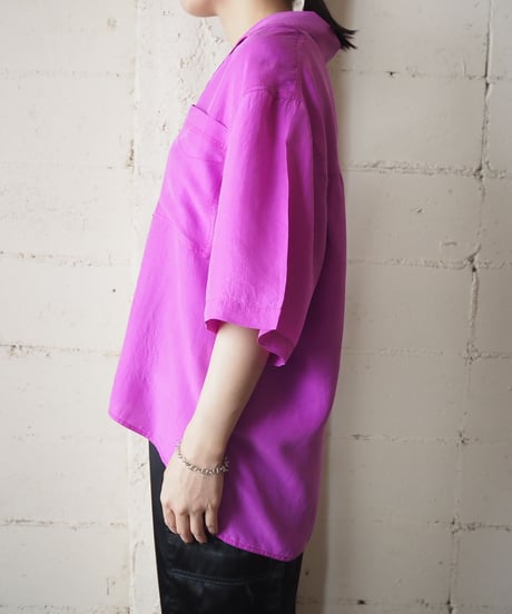Open Collar Silk Shirt PUR