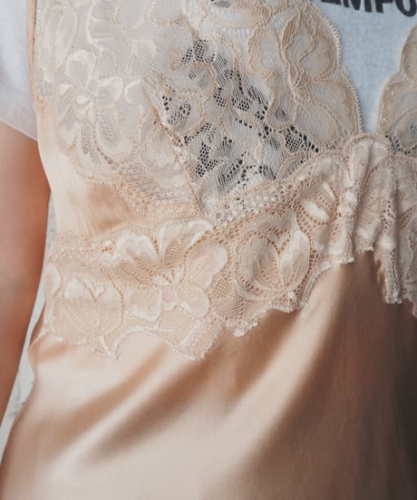 Lace×Satin Sleeveless Dress LPI