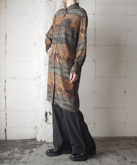 LAUREN Hunting Pattern Shirt Dress BRGN