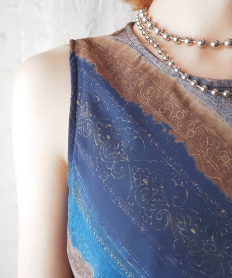 Layered Sheer Pattern N/S Dress NVBR