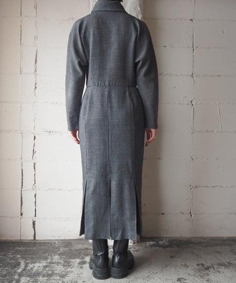 1970-80's EKLEKTIC Turnover Collar Asymmetric Dress DGR