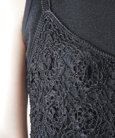 Crochet Fringe Hem Camisole BK