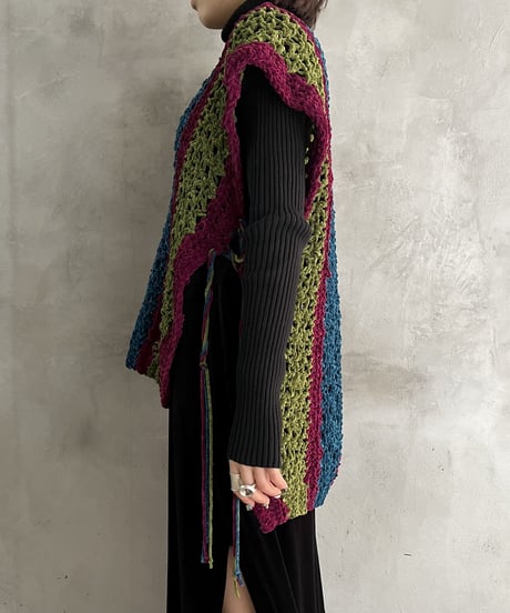 Multi Color Knit Vest PURBL