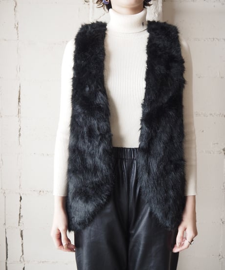 Fake Fur Vest BK