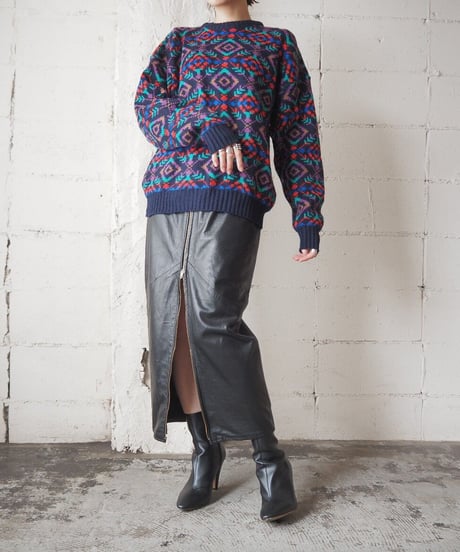 Color Nordic Sweater BKREGNBL