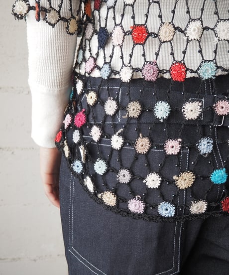 Colorful  Crochet Short Sleeve Cardigan BK