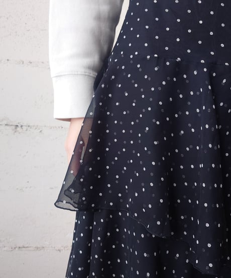 Sheer Dot Tiered Skirt BKWH