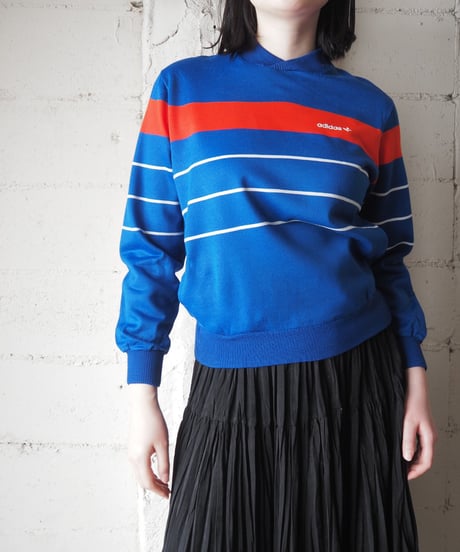 1970-80's adidas Crew Neck Sweatshirt BLRE