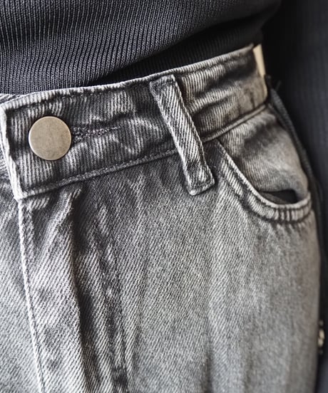 Fringe Black Denim Pants