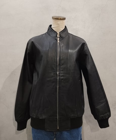 Zip Up Leather Blouson BK