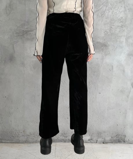 Side Snap Velour Pants BK