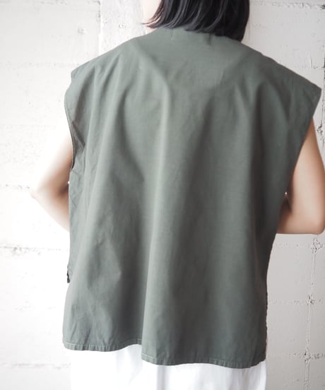 1980's Stand Collar French Sleeve Shirt KA