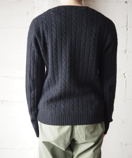 LAUREN Cashmere Cable Knit BK