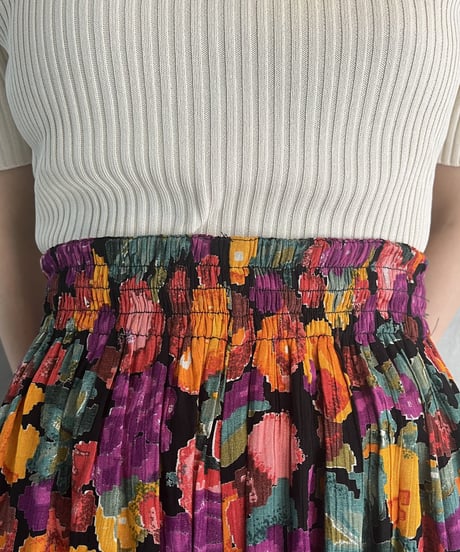 Fruit Pattern Easy Gaucho Pants BKOR