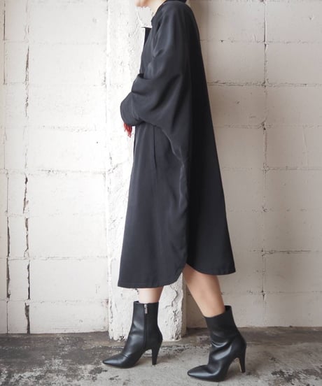 Stand Collar Dolman Sleeve Coat BK