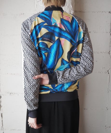 adidas Leaf×Monotone Pattern Track Jacket BLYE