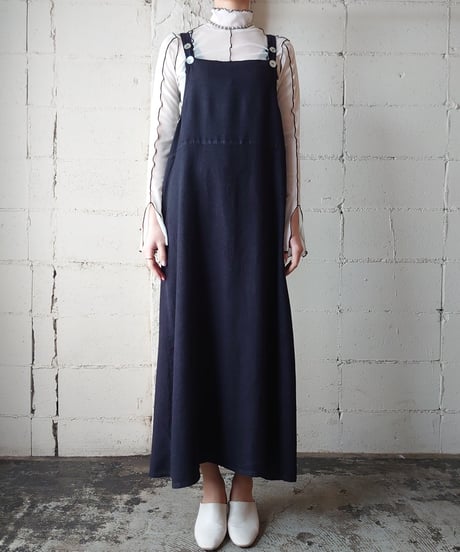 Linen Mix Jumper Skirt BK