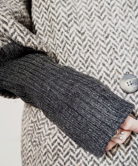 Volume Sleeve Tweed Coat BKIV