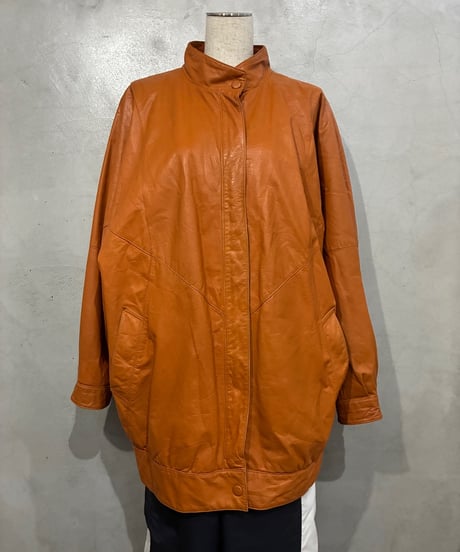 YESSICA 80-90's Dolman Sleeve Leather Jacket OR