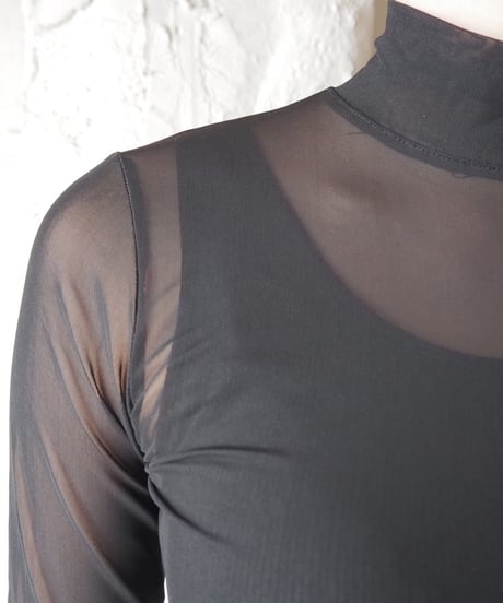 Mockneck Sheer Cutsewn BK