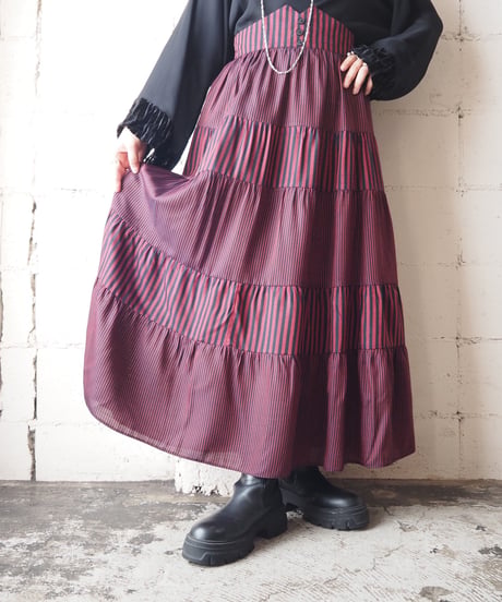 1970’s Stripe Tiered Skirt RDBK
