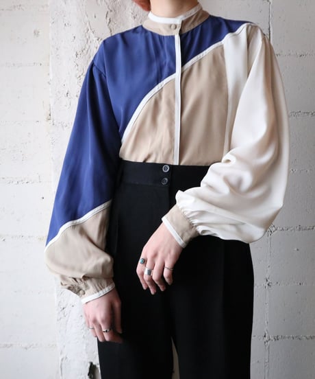Stand Collar Design Blouse　NVBEWH