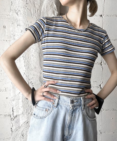 Rib Border CutSewn BRWHBL